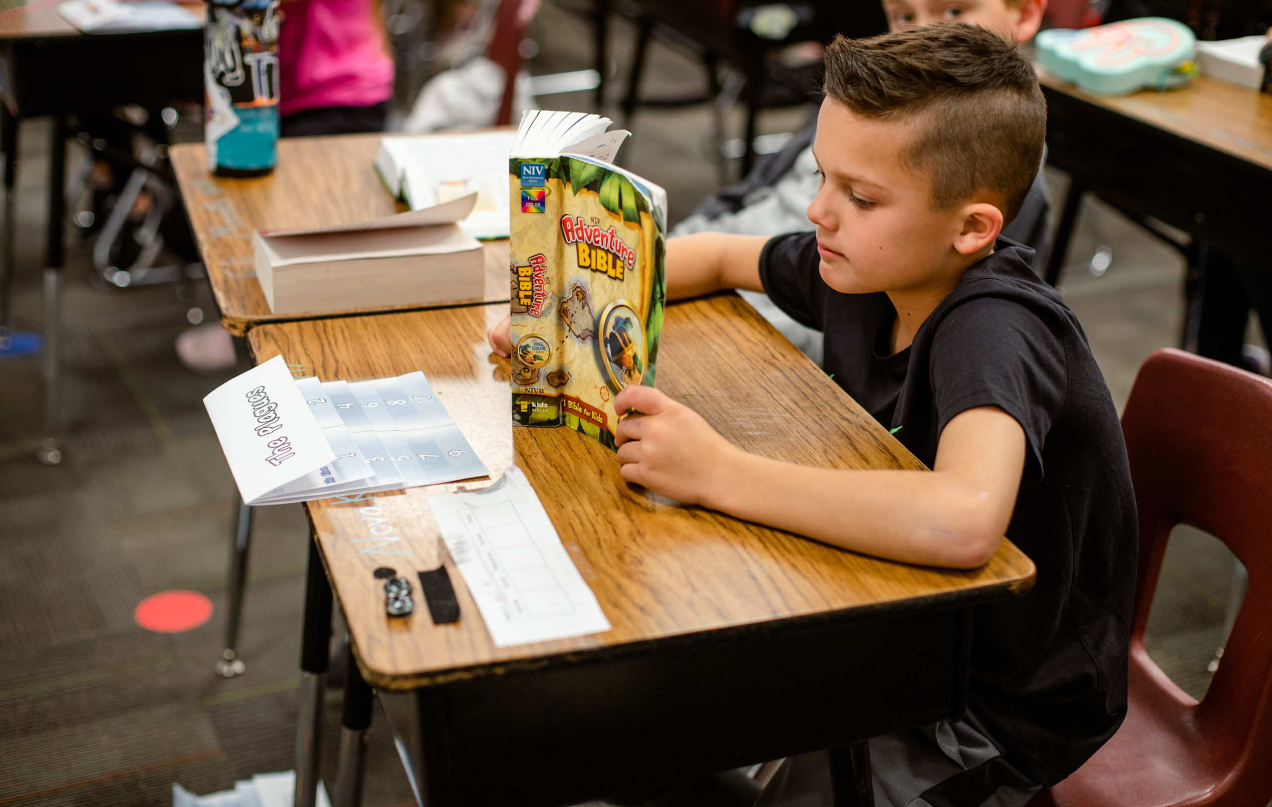 Boy reading bible