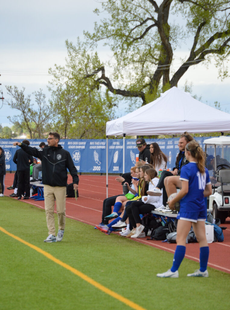 Girls' soccer coach, Brad Homan